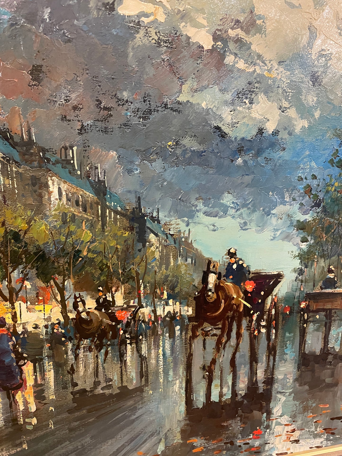 Henri Renard Oil on Canvas-Parisian street scene (0O1002)