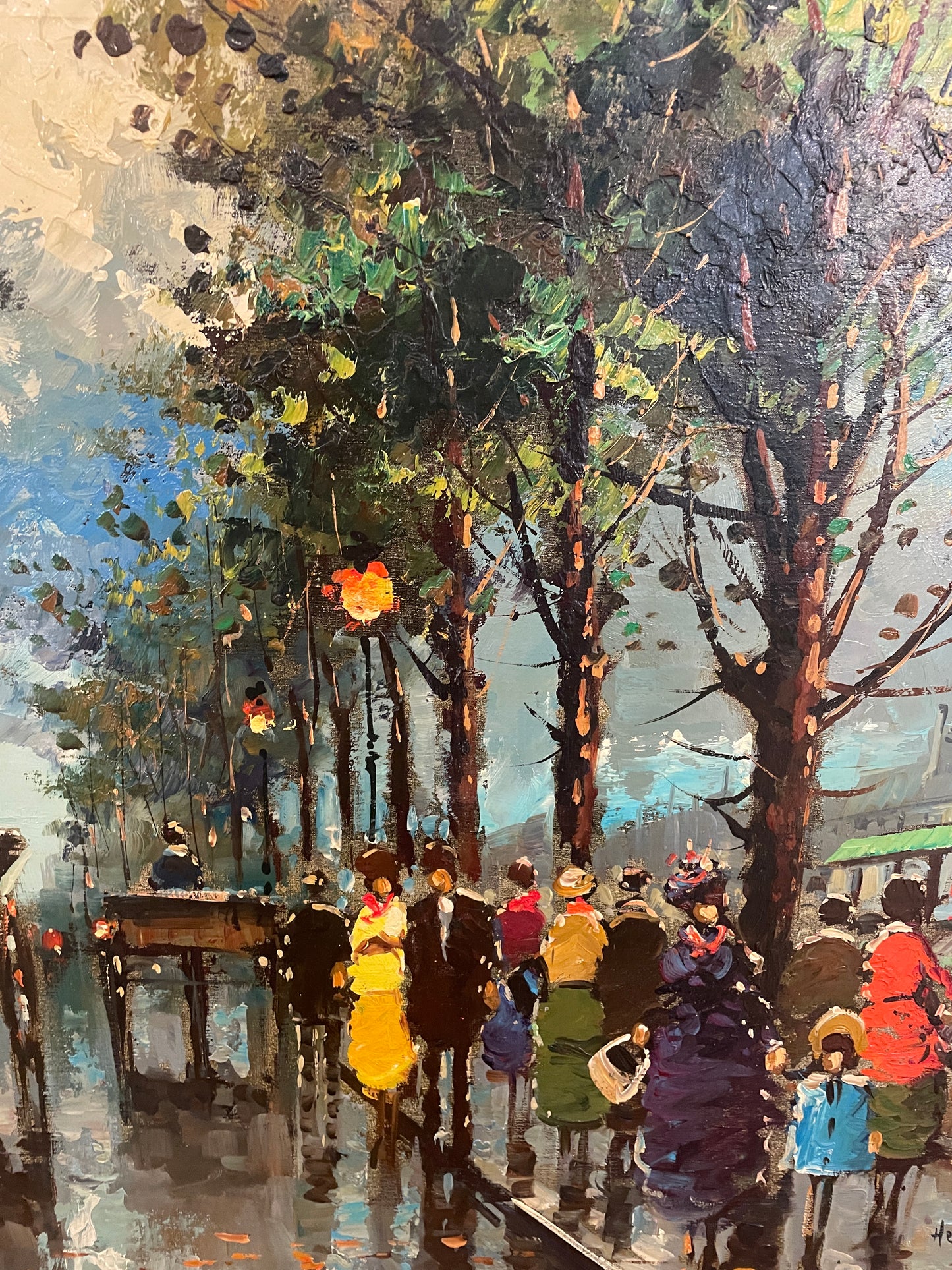 Henri Renard Oil on Canvas-Parisian street scene (0O1002)