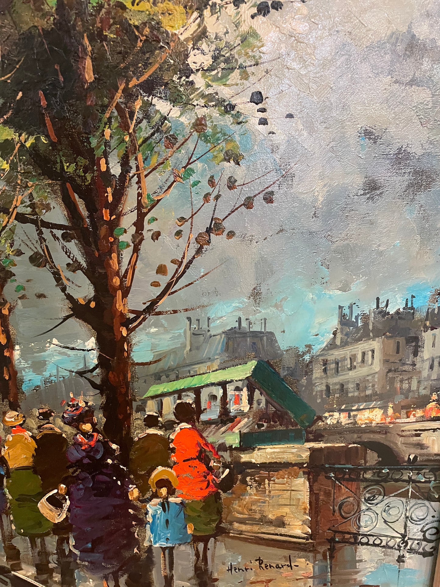 Henri Renard Oil on Canvas-Parisian street scene (0O1002)
