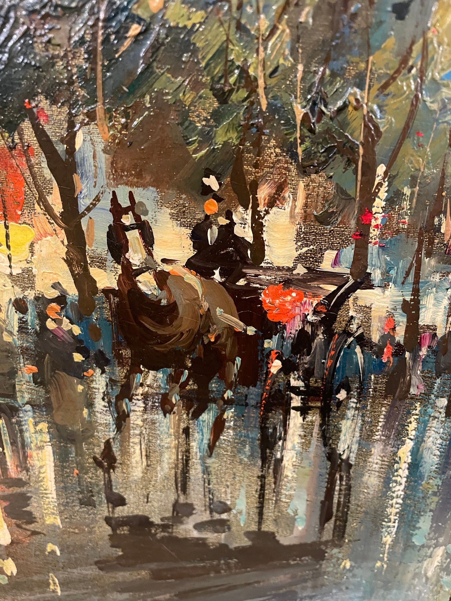 Henri Renard Oil on Canvas-Parisian street scene (0O1002)