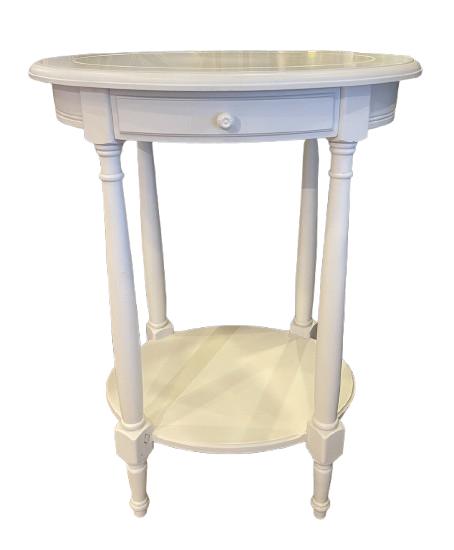 Stanley Oval End Table in White (0CF013)