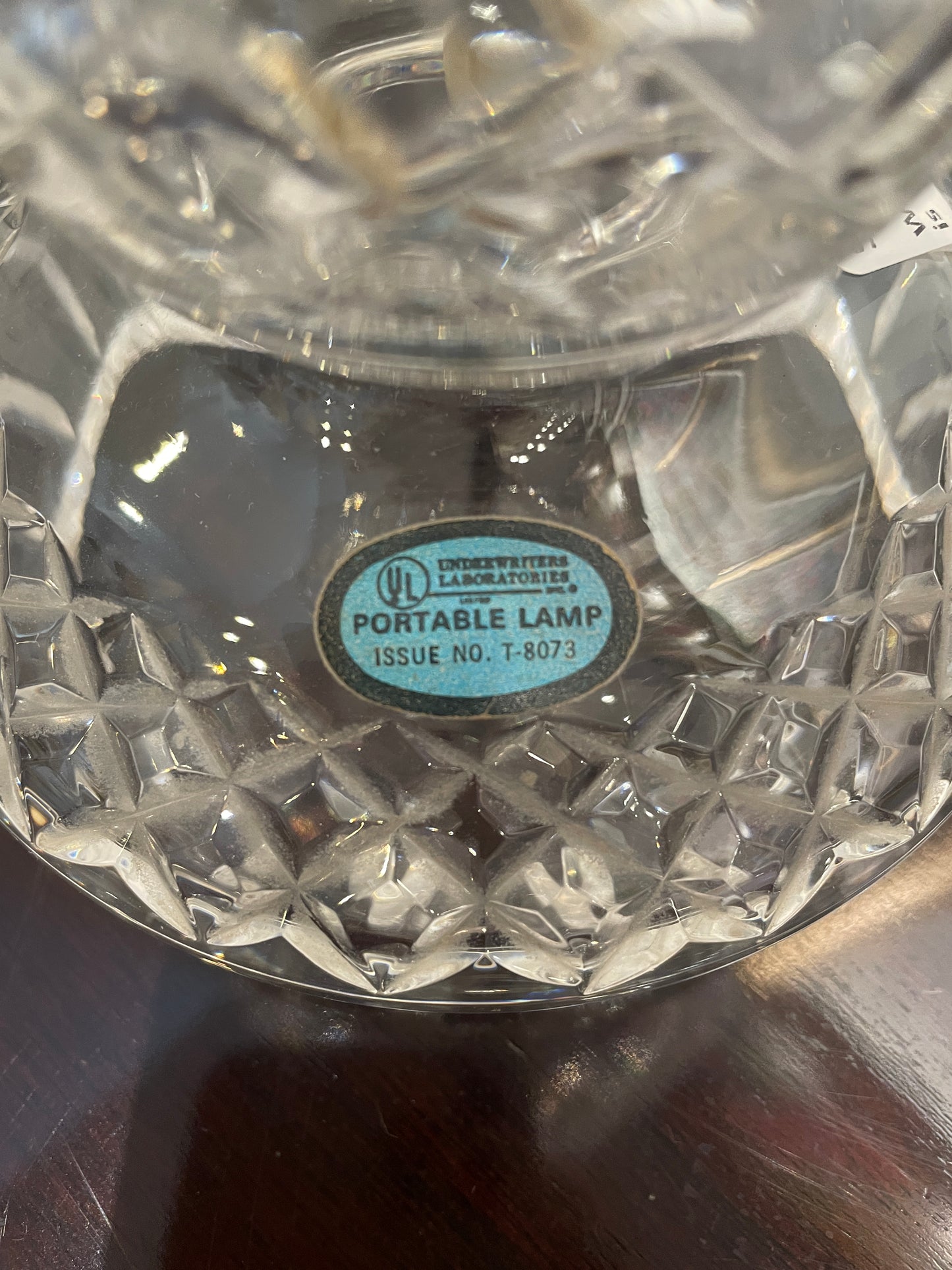 Waterford Hurricane Lamp AS IS (0KE003)