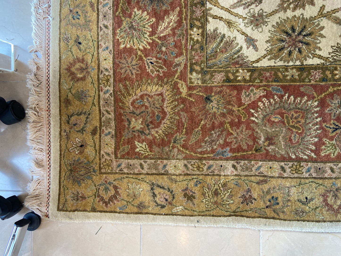 Hand Knotted Moss and Mauve Rug (24220)