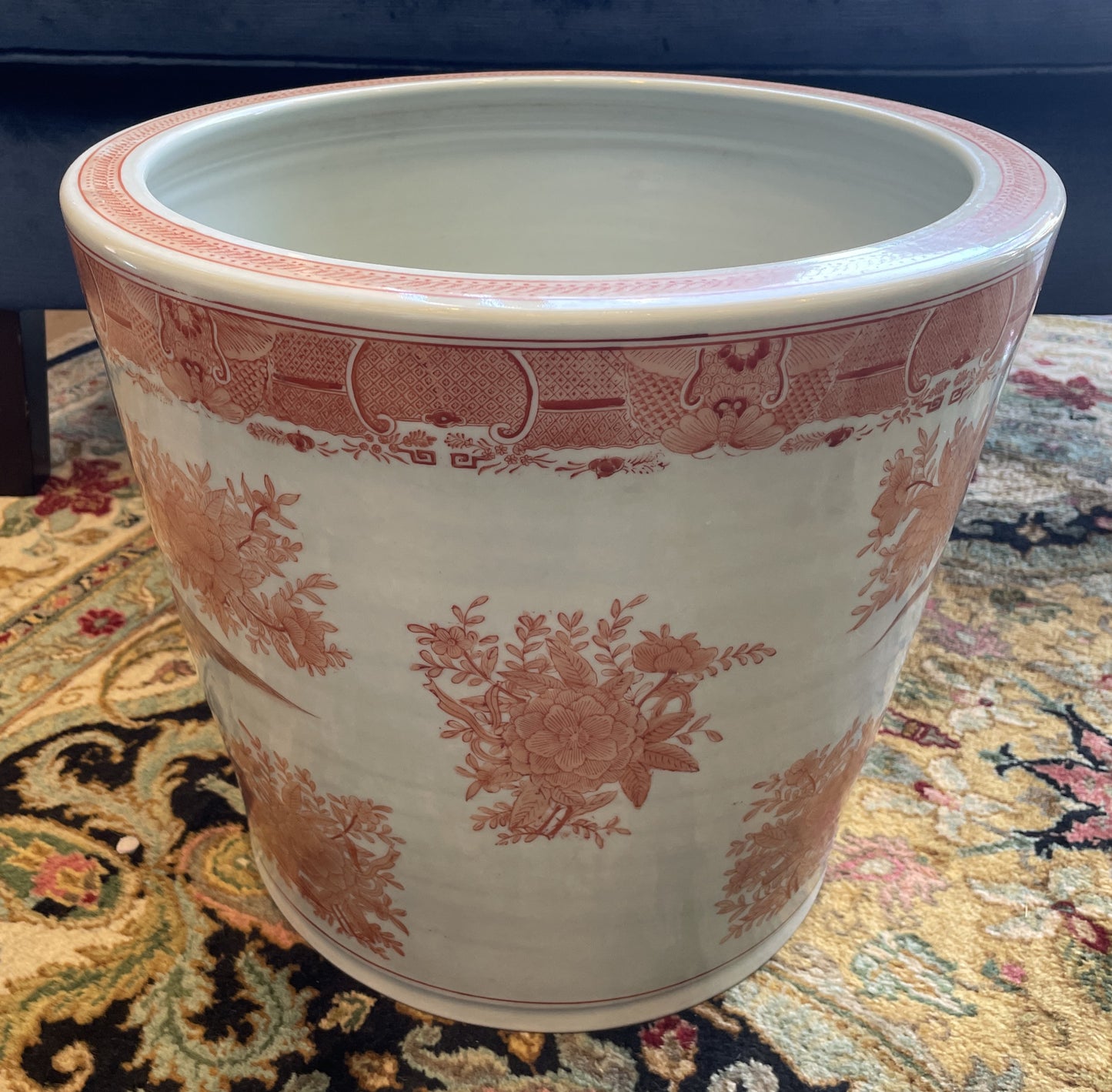Chinese Export Fitzhugh Armorial Planter in Orange with Stand (0O4003)