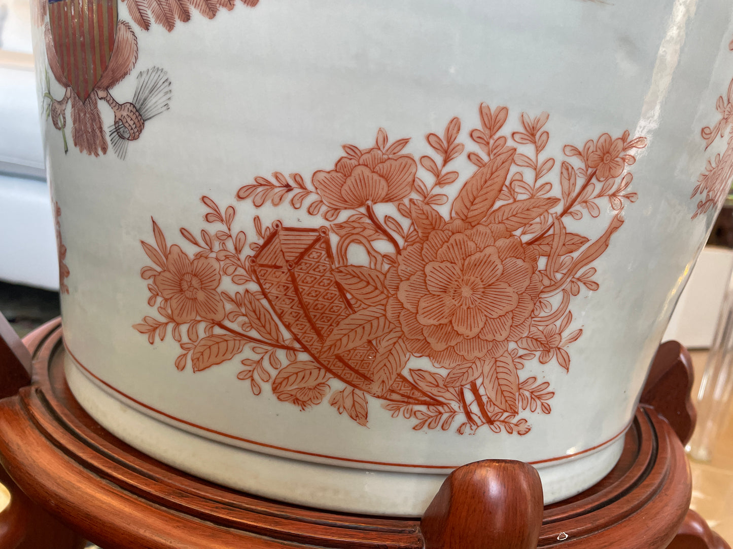 Chinese Export Fitzhugh Armorial Planter in Orange with Stand (0O4003)