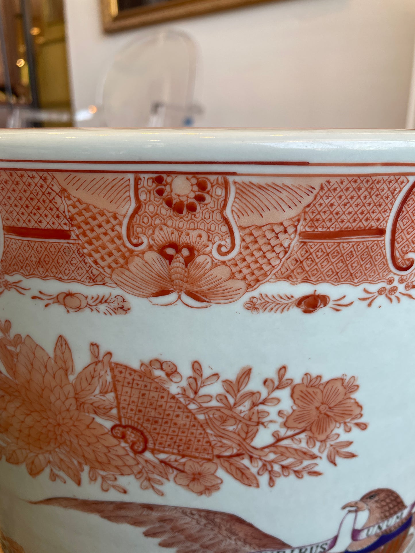 Chinese Export Fitzhugh Armorial Planter in Orange with Stand (0O4003)