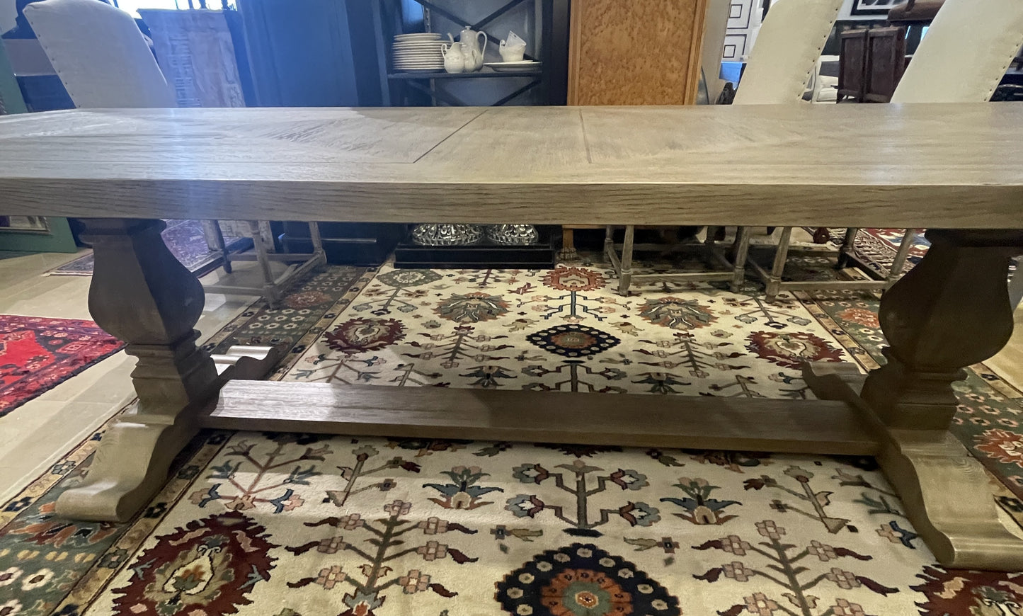 Walter E Smithe Plank Trestle Table (0KF009)