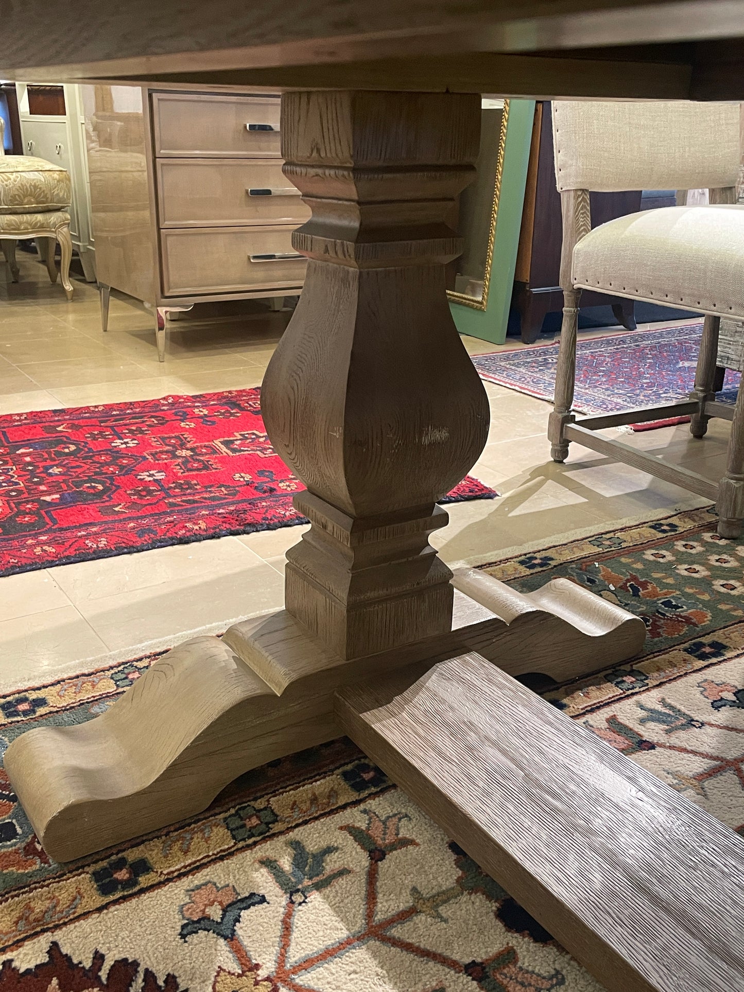 Walter E Smithe Plank Trestle Table (0KF009)