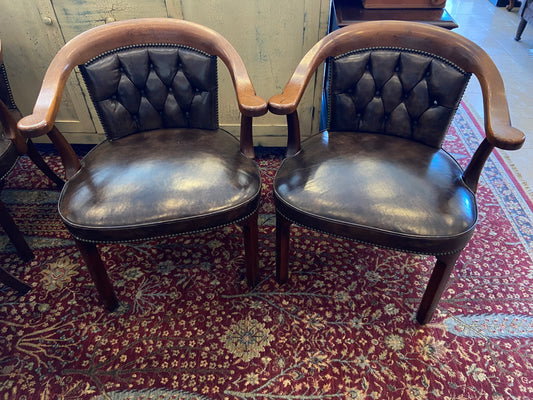 Pair of Kittinger Leather Office Armchair (27305, 27306, 27307, 27308, 27309)