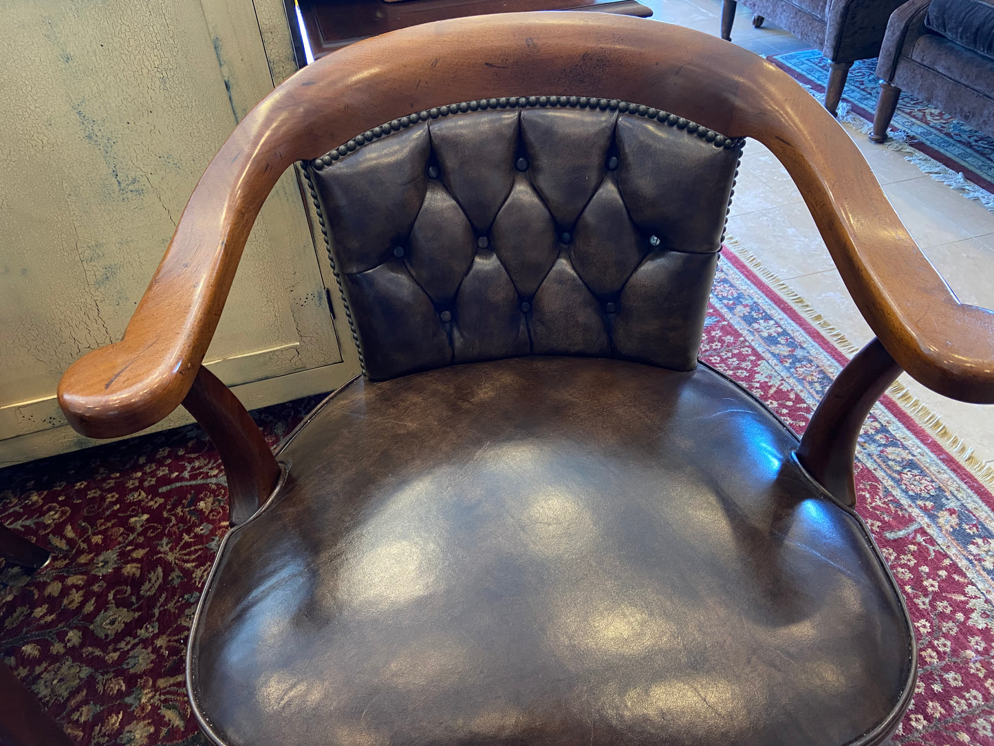 Pair of Kittinger Leather Office Armchair (27305, 27306, 27307, 27308, 27309)