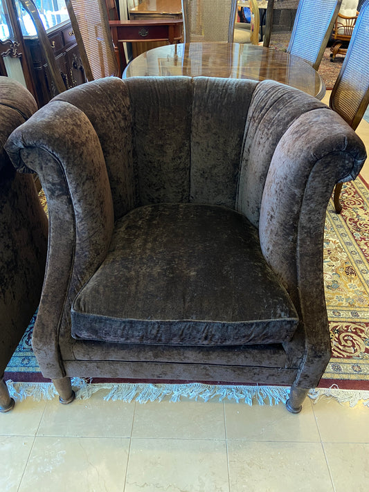 Walter E. Smithe Velveteen Colfax Chair AS IS (27291, 27292)