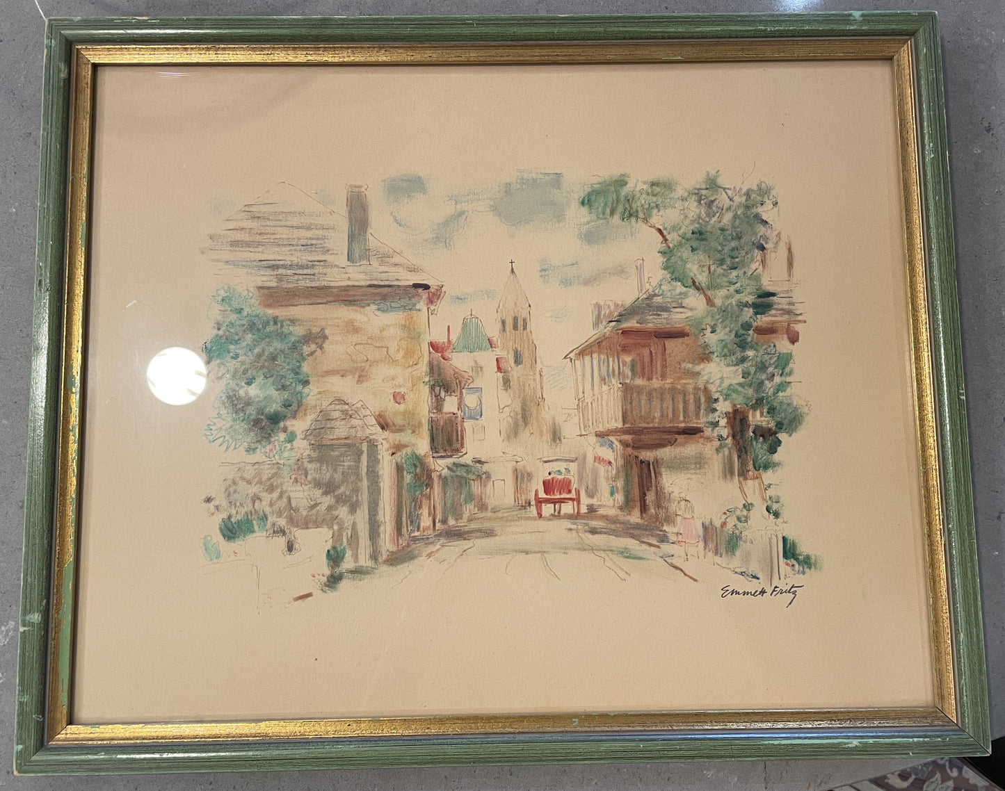 Emmett Fritz Watercolor Street Scene (0GF00Q)