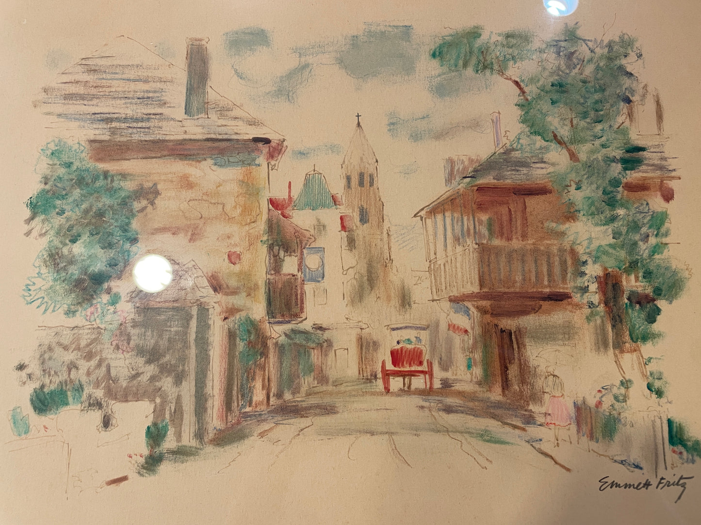Emmett Fritz Watercolor Street Scene (0GF00Q)
