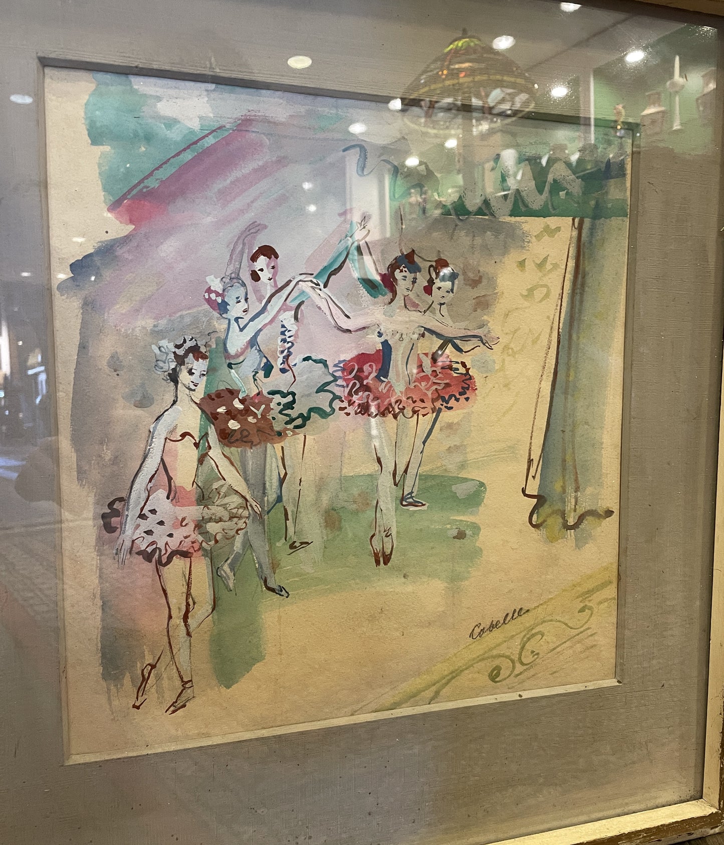 Charles Cobelle "Ballerinas" Watercolor and Gouache on paper (0GF00V)