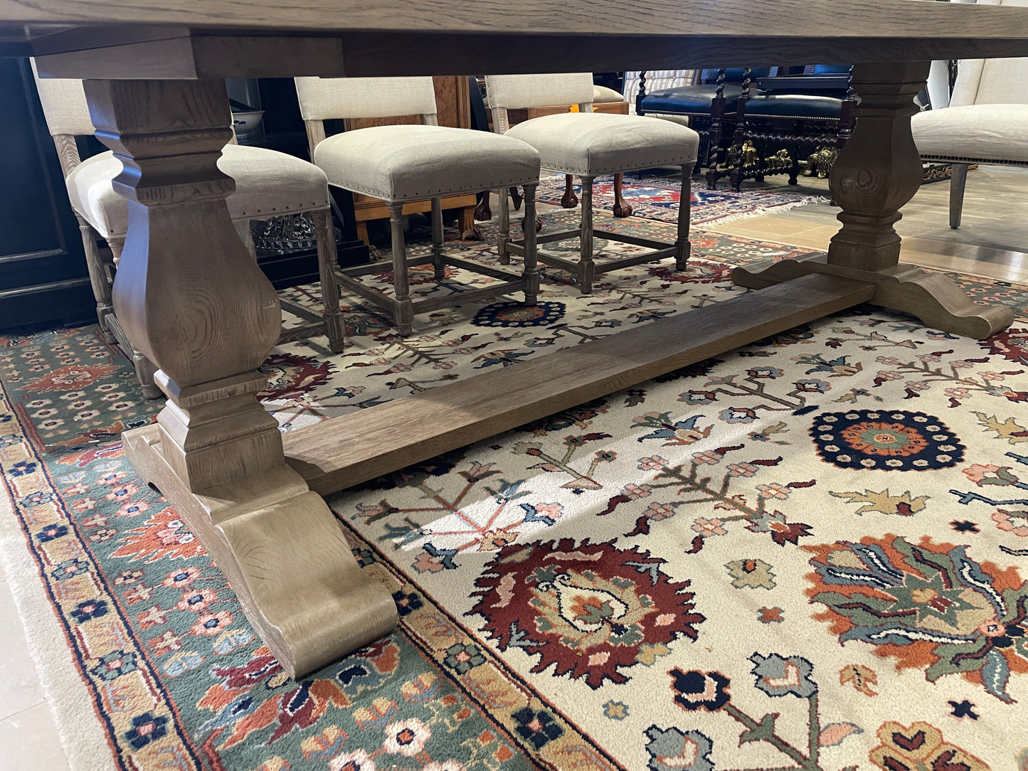 Walter E Smithe Plank Trestle Table (0KF009)