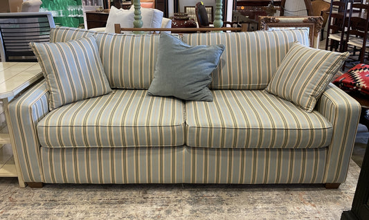Cottage Style Striped Sofa (2 Available) (0CF01E)