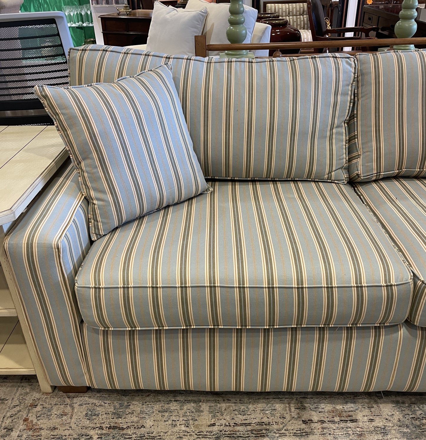 Cottage Style Striped Sofas (2 Available) (0CF01E)