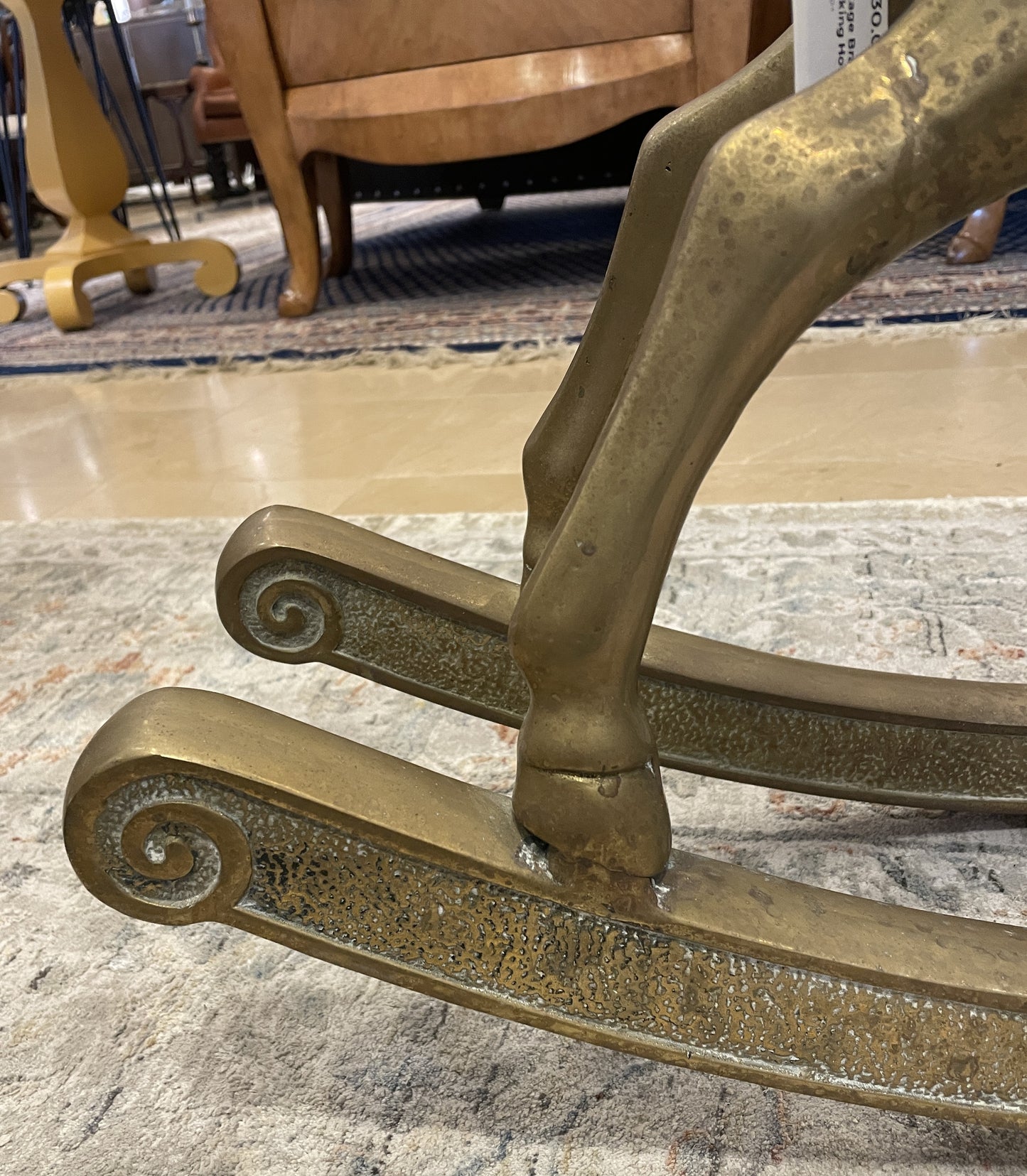 Vintage Brass Large Rocking Horse (Ralph Lauren Style) (0CH002)