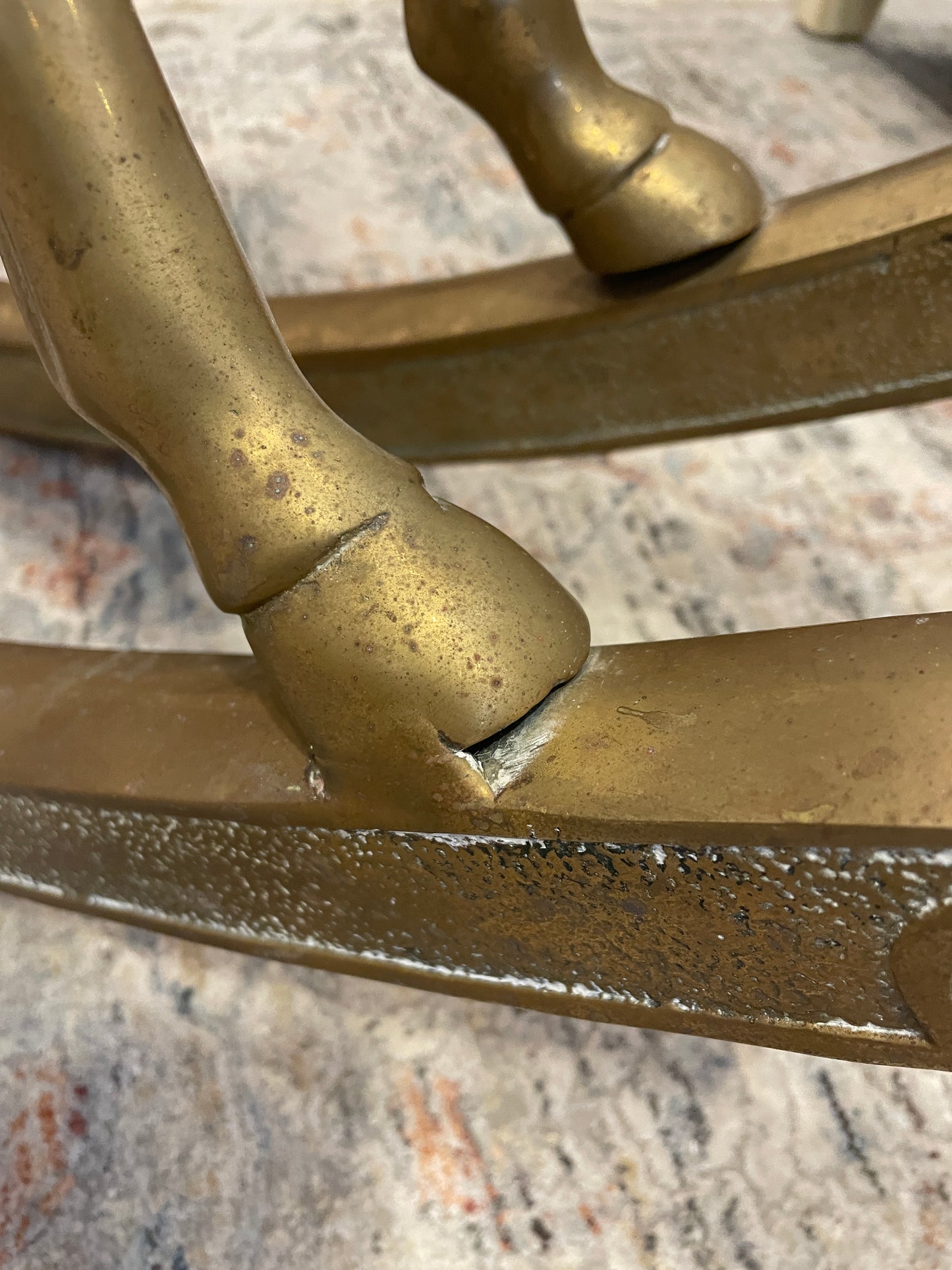Vintage Brass Large Rocking Horse (Ralph Lauren Style) (0CH002)