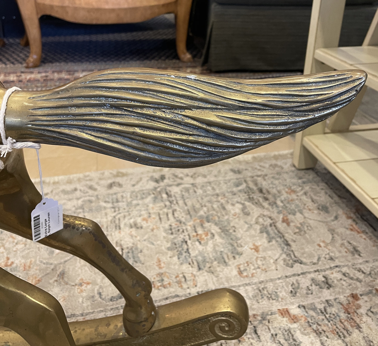 Vintage Brass Large Rocking Horse (Ralph Lauren Style) (0CH002)