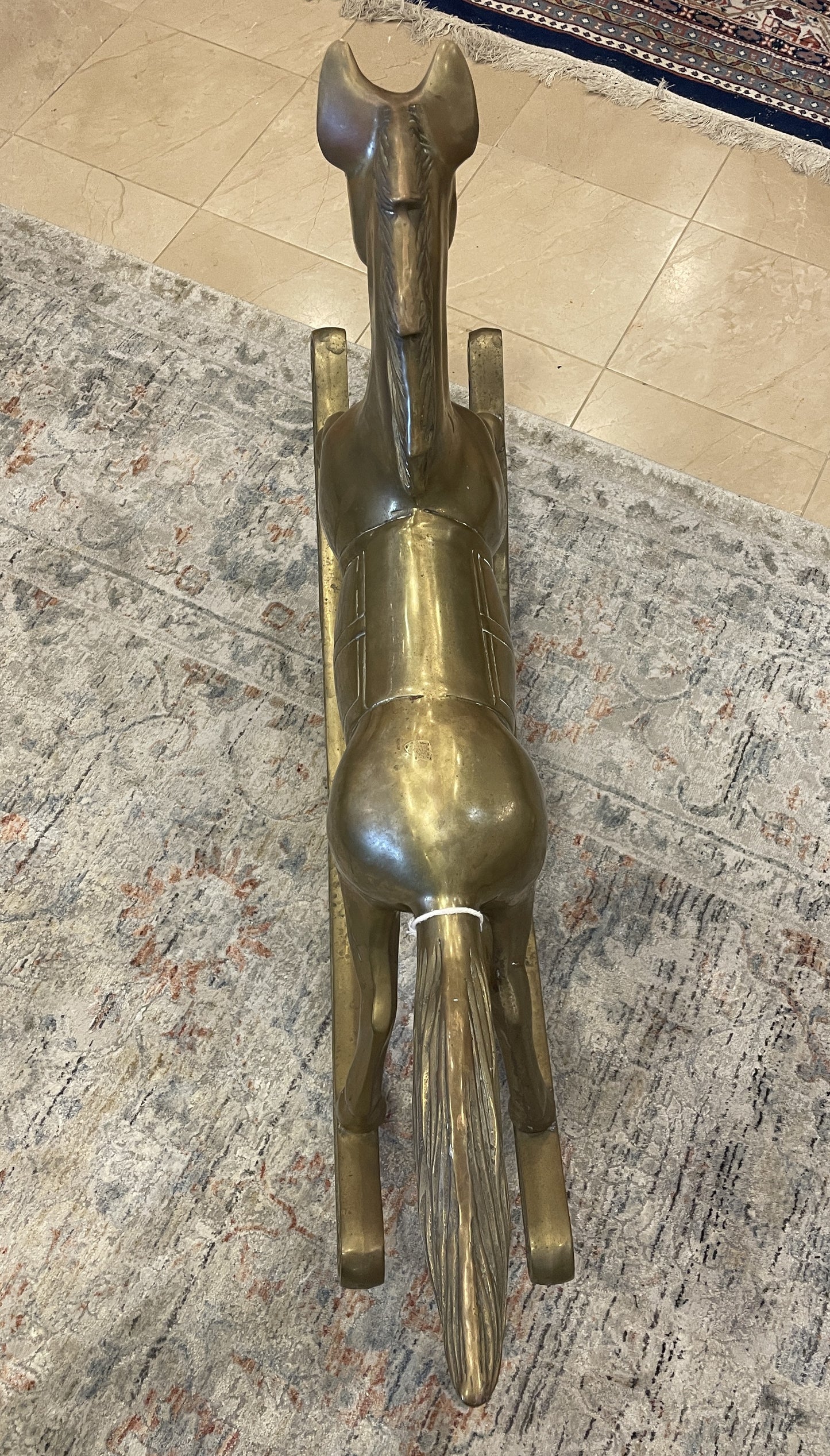 Vintage Brass Large Rocking Horse (Ralph Lauren Style) (0CH002)