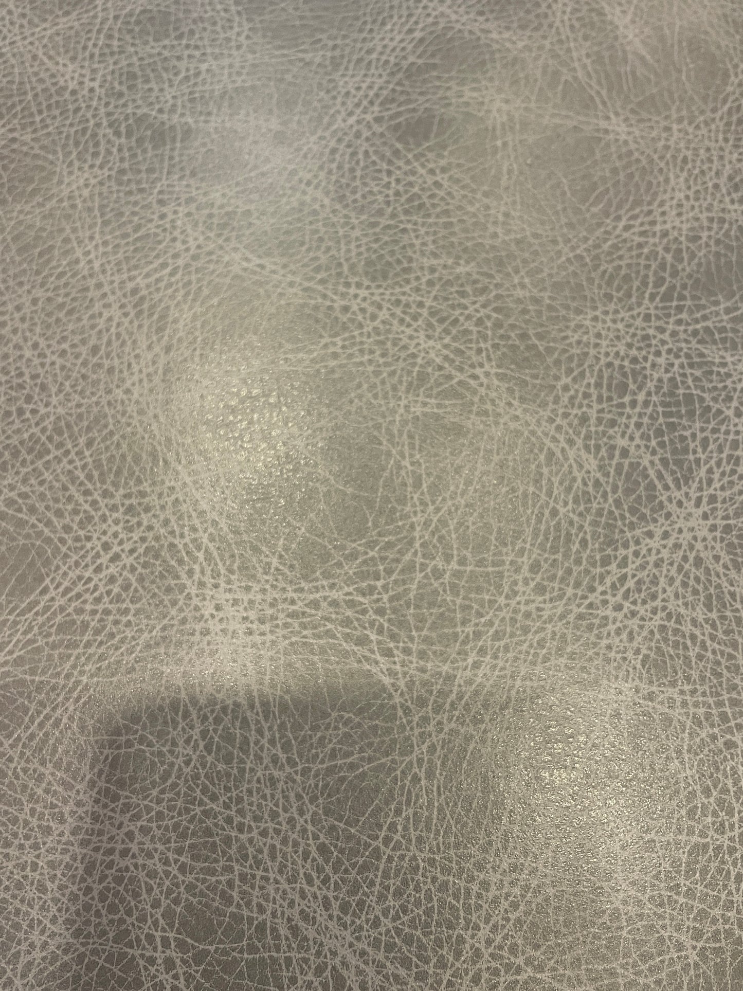 Small Blueish Gray Leather Ottoman (0CF016)