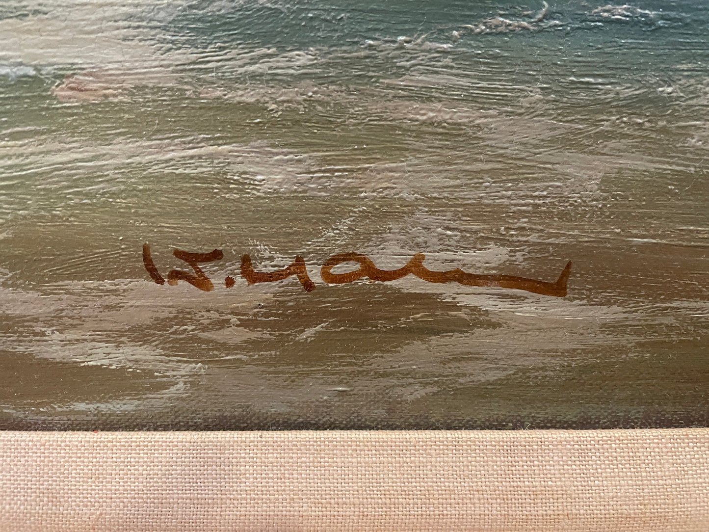 Ocean Scene Oil on Canvas, Signed (0GF010)