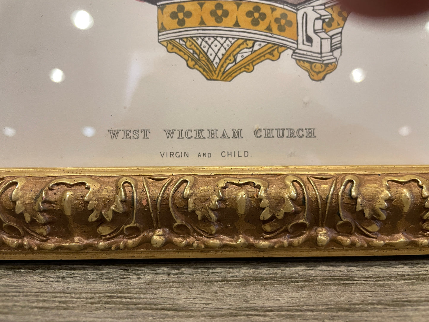 IG Waller "West Wickham Church" Stained Glass Engraving Virgin and Child (0G000J)