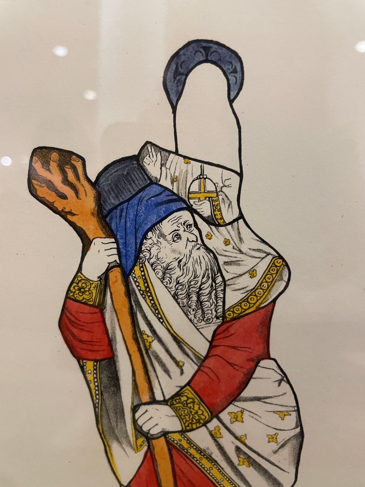 IG Waller "West Wickham Church" Stained Glass Engraving St Christopher (0G000J)