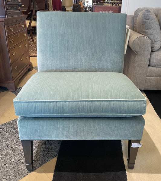 Ethan Allen Teal Armless Chair (2 Available) (06I00C)