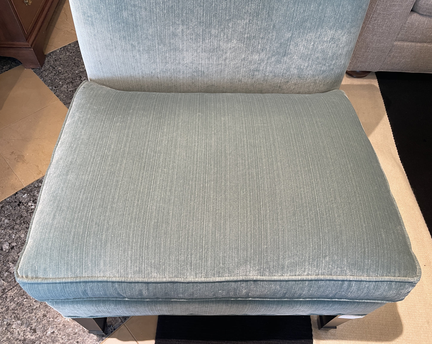 Ethan Allen Teal Armless Chair (2 Available) (06I00C)
