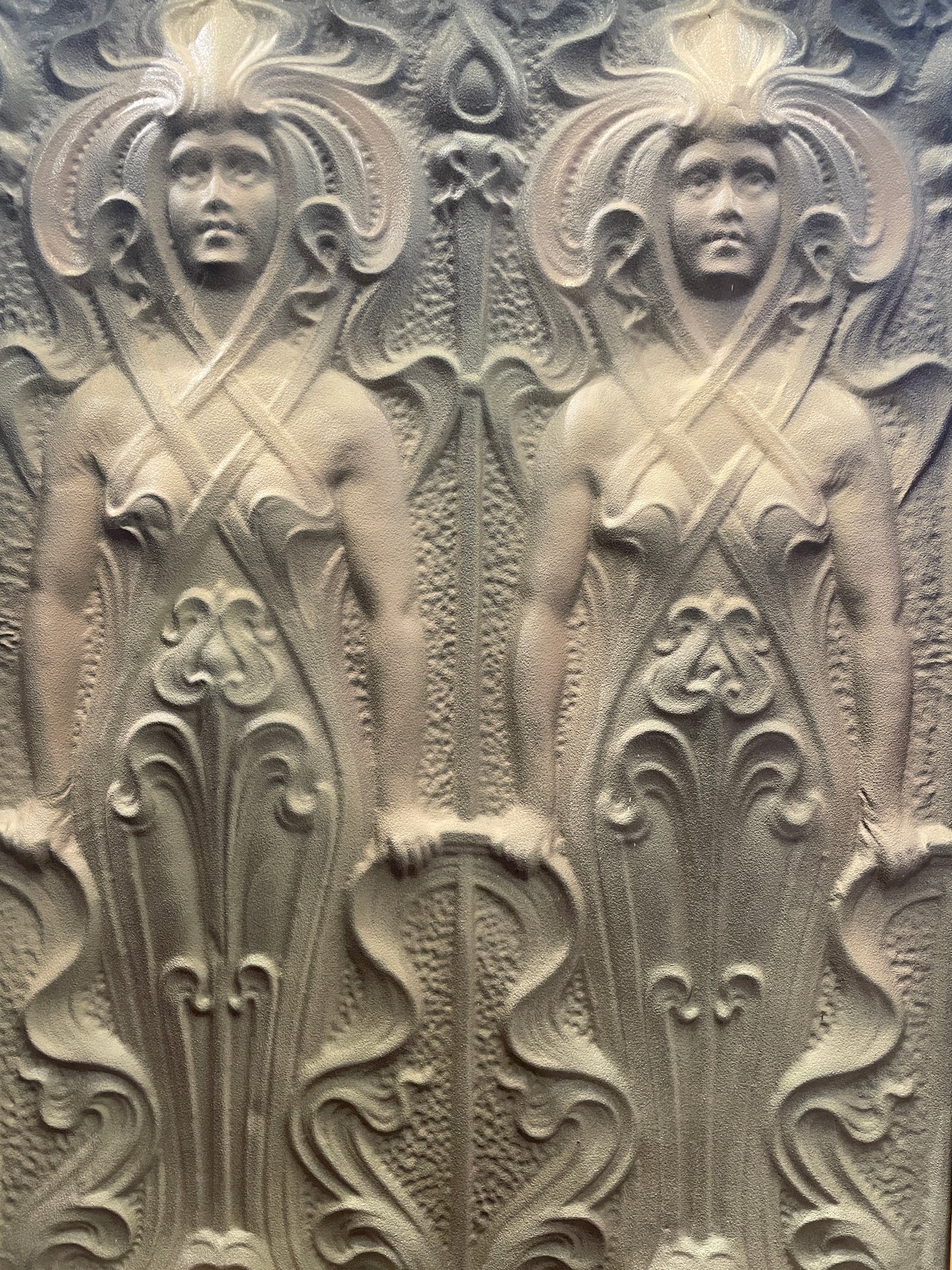 Art Deco Tin Relief, Framed and painted (0O5001)