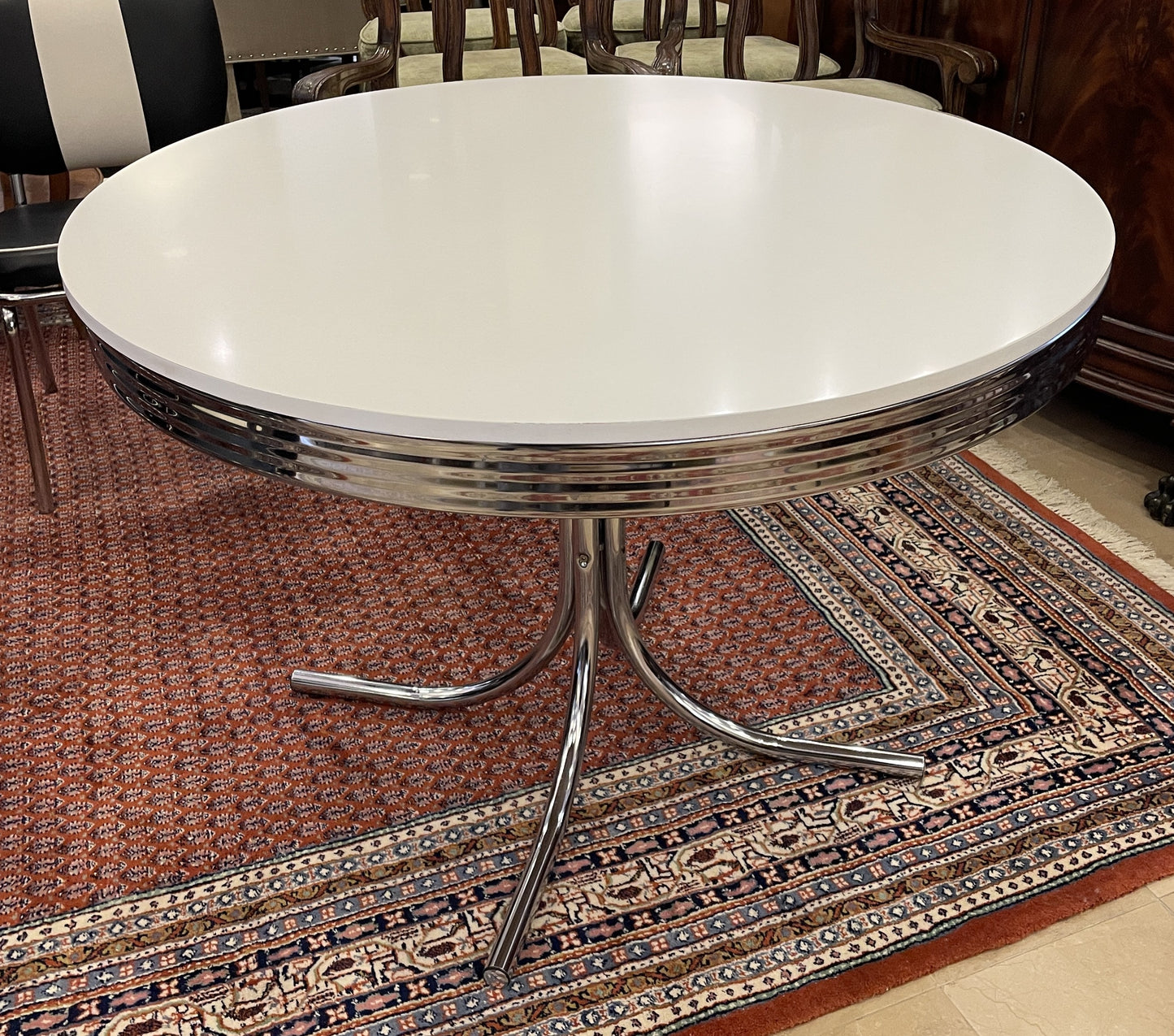 Retro Style Dining Suite with 4 chairs, AS IS (0O6001)