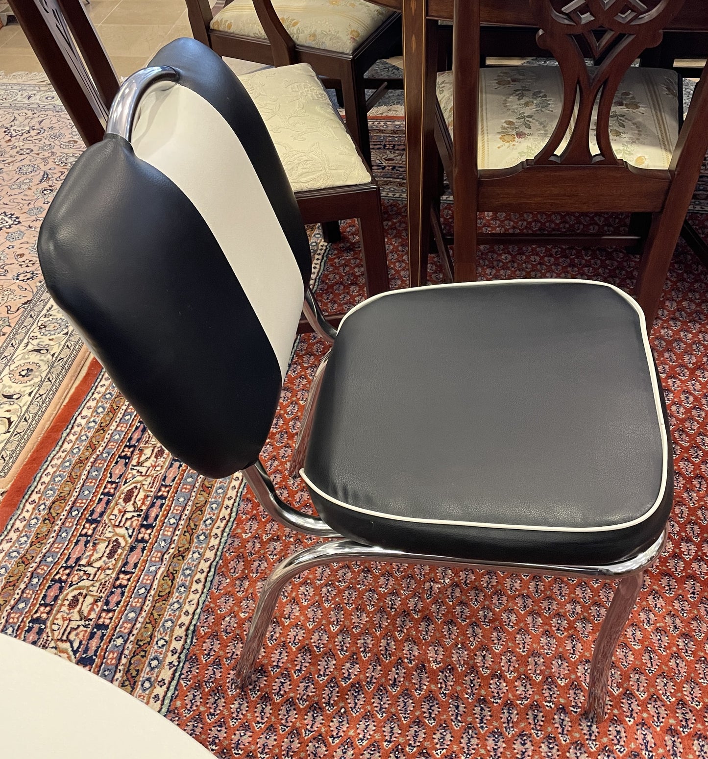 Retro Style Dining Suite with 4 chairs, AS IS (0O6001)