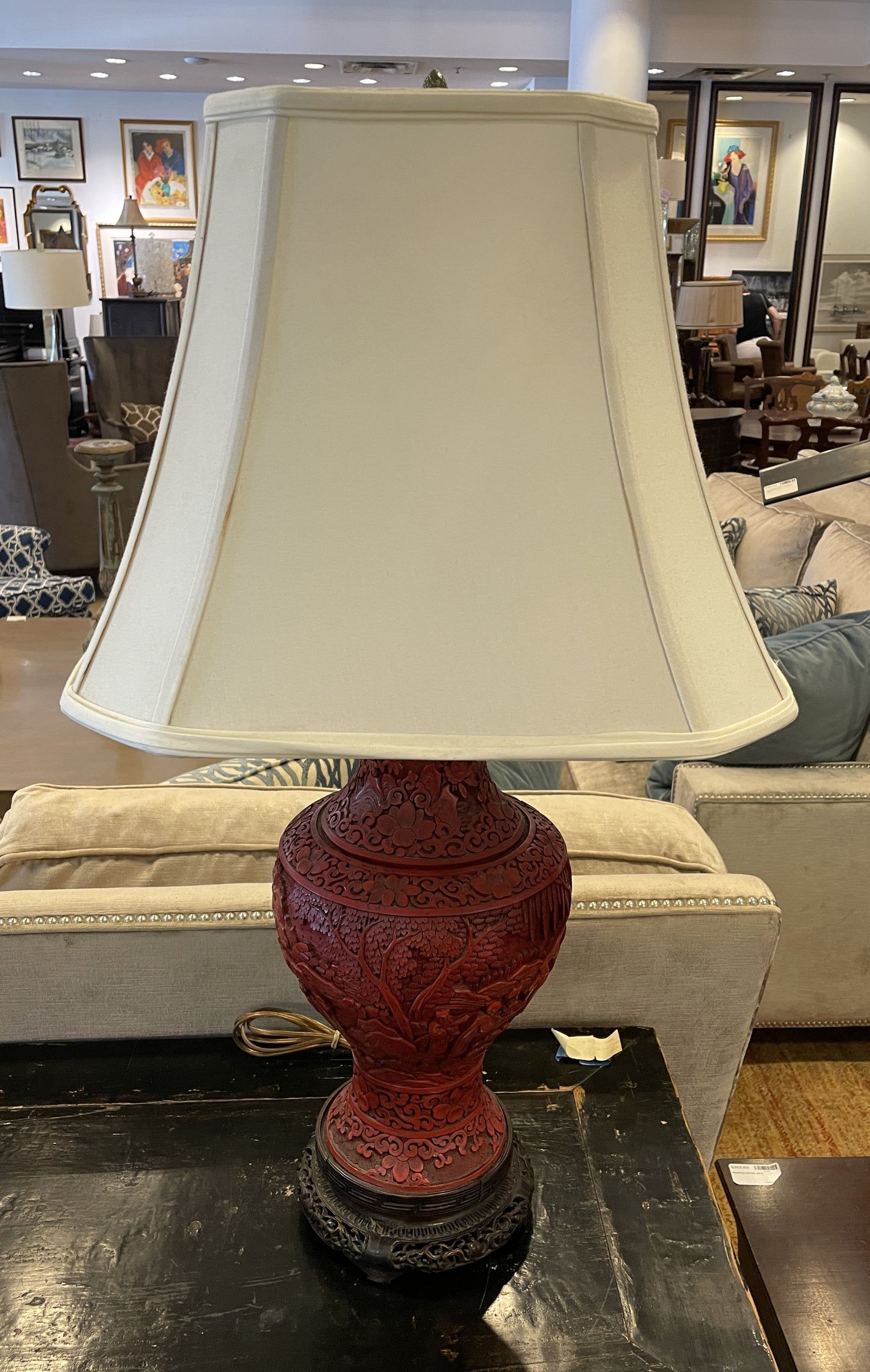 Chinese Cinnabar Lamp (0O7001)