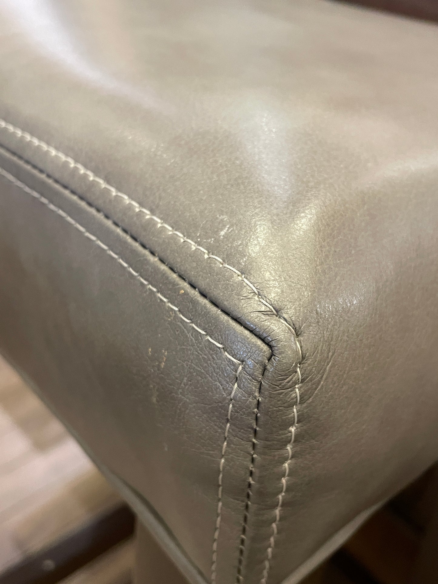 Ethan Allen "Harper" Leather Counter Stool (2 Available) (06I00E)