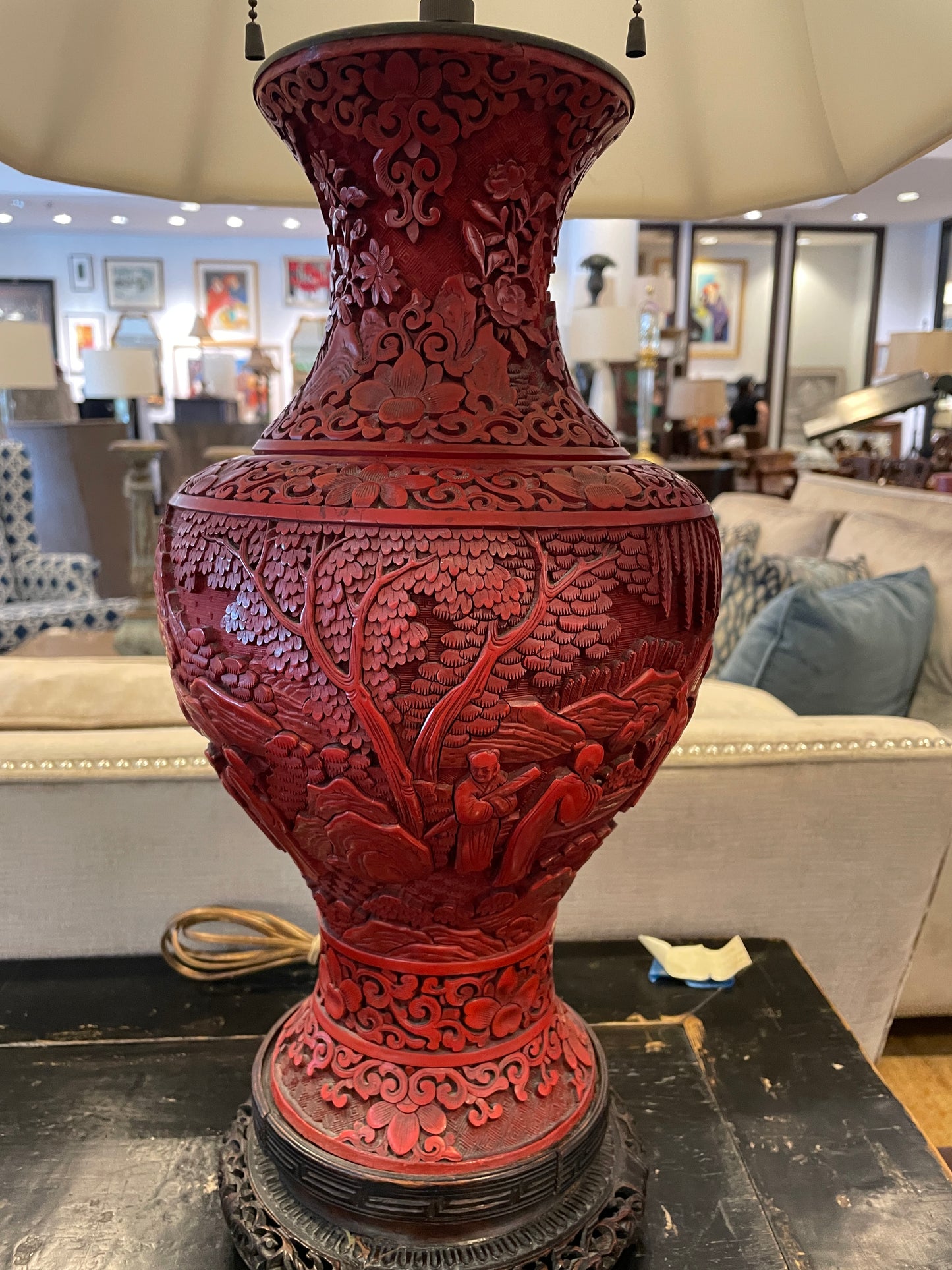 Chinese Cinnabar Lamp (0O7001)