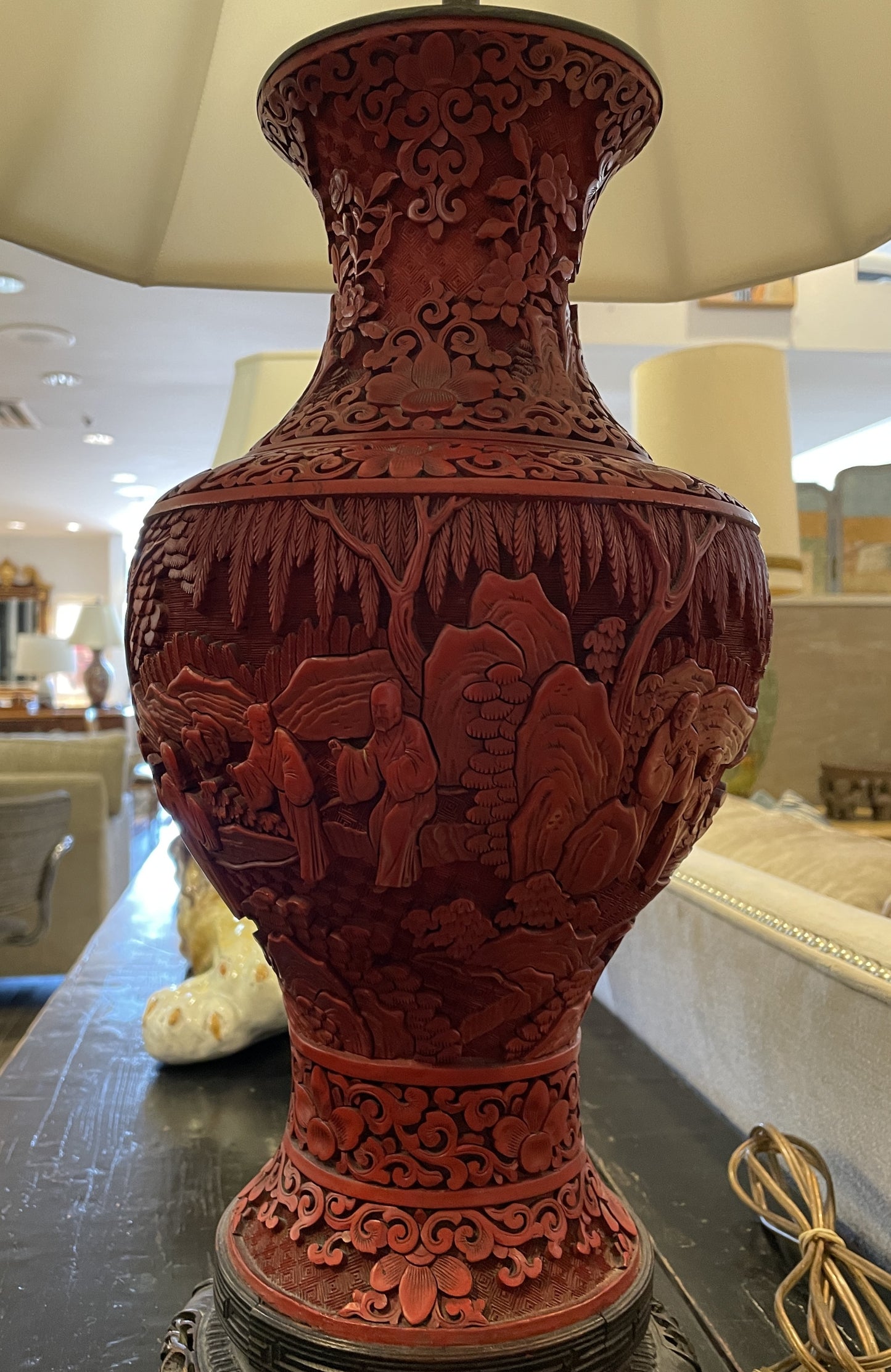 Chinese Cinnabar Lamp (0O7001)