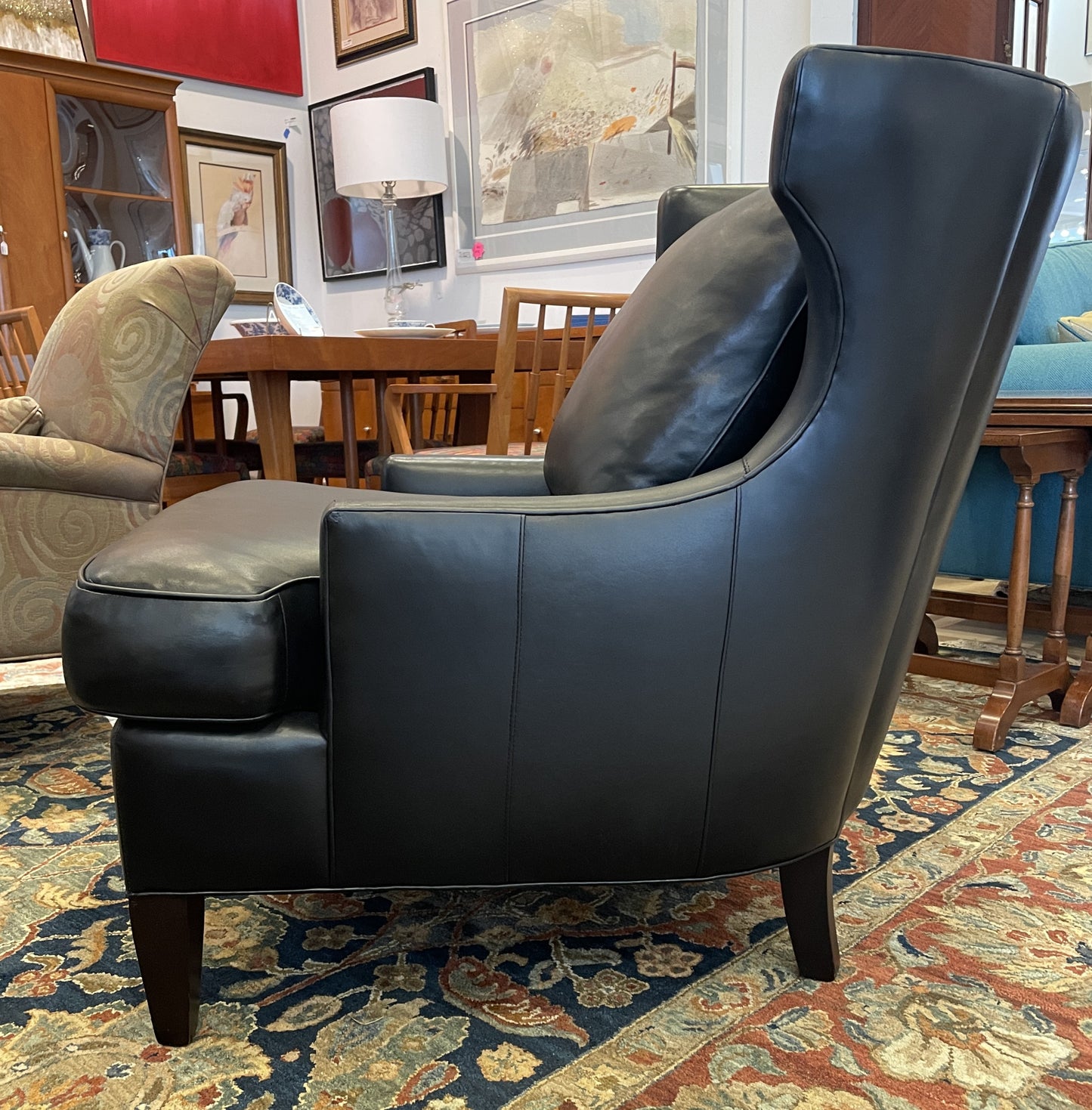 Hancock and Moore Black Leather Chair (01B019)