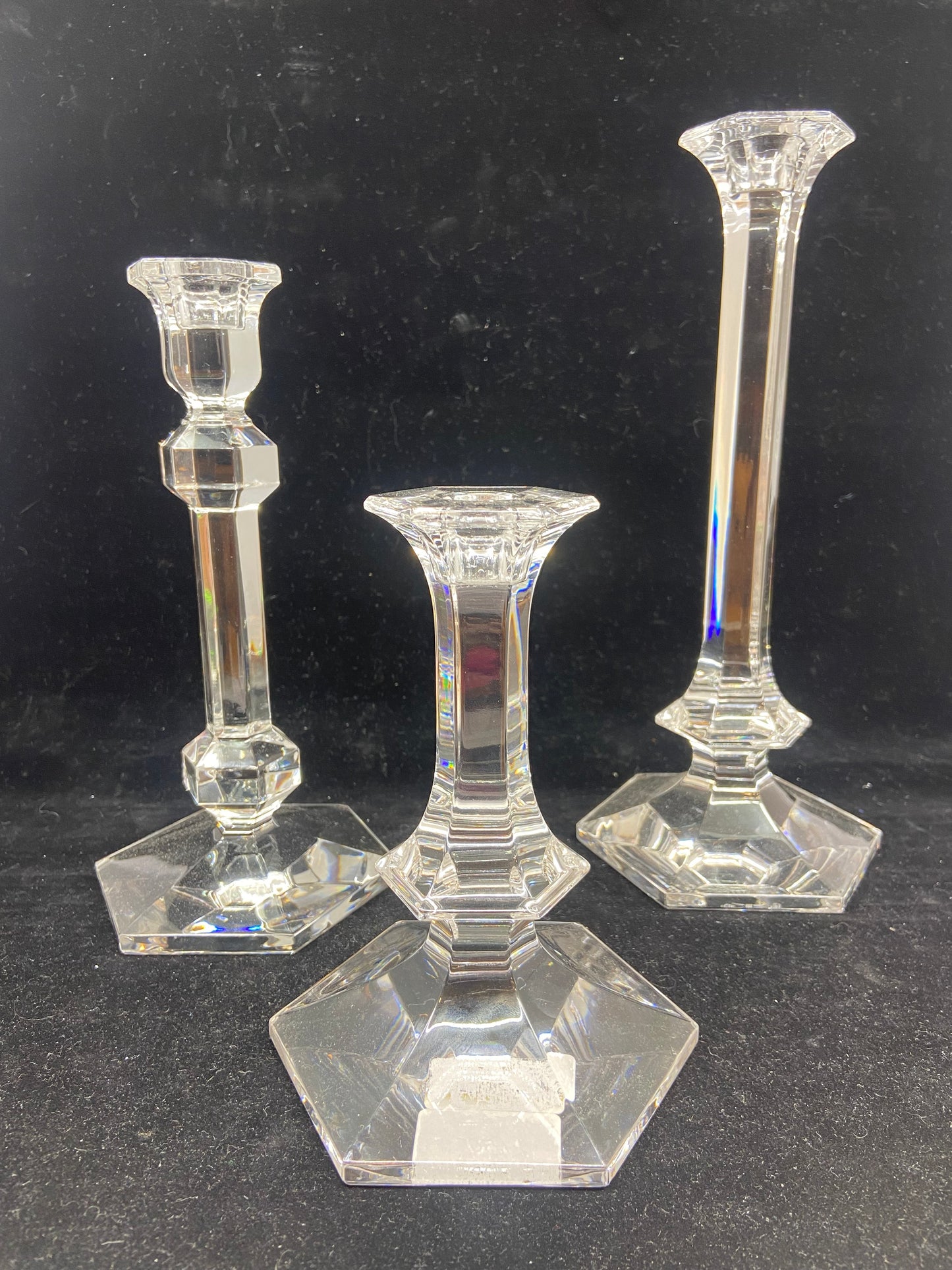 Val St. Lambert Crystal Candlesticks (15918)