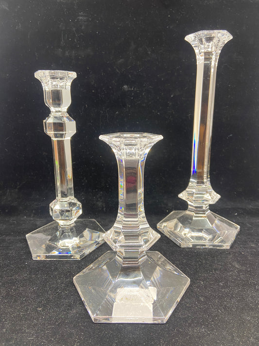 Val St. Lambert Crystal Candlesticks (15918)