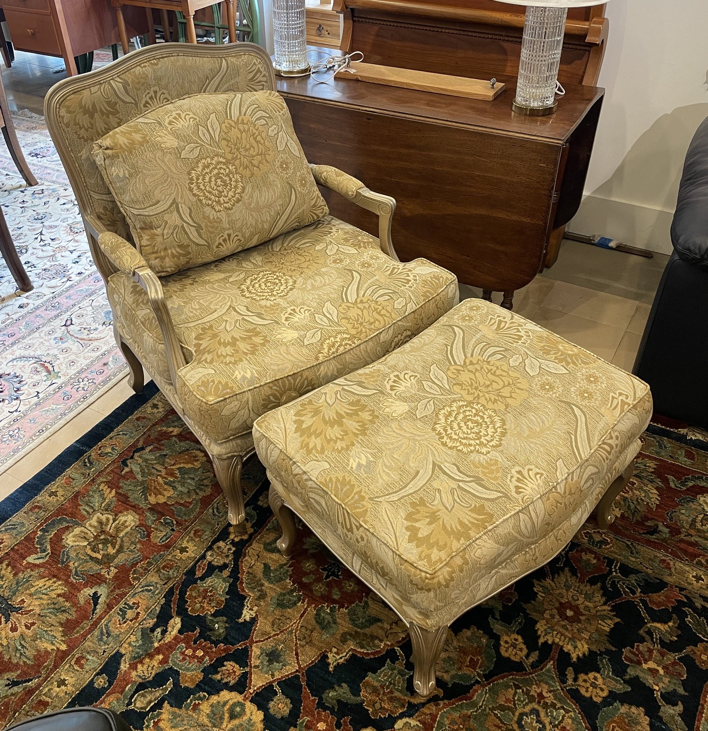 Marge Carson Chair and Ottoman (0GR001)