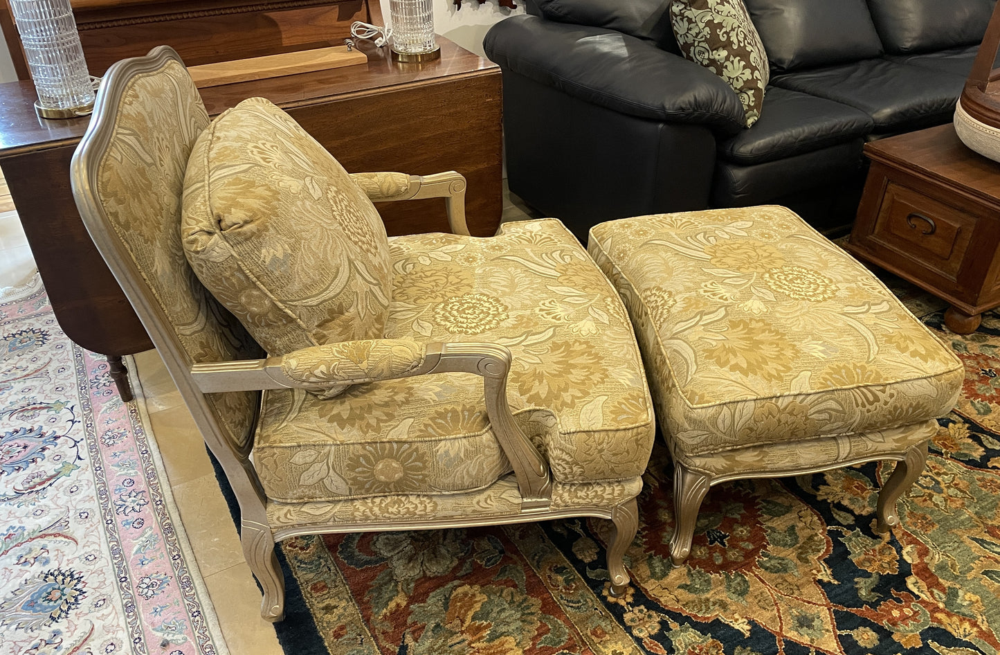 Marge Carson Chair and Ottoman (0GR001)