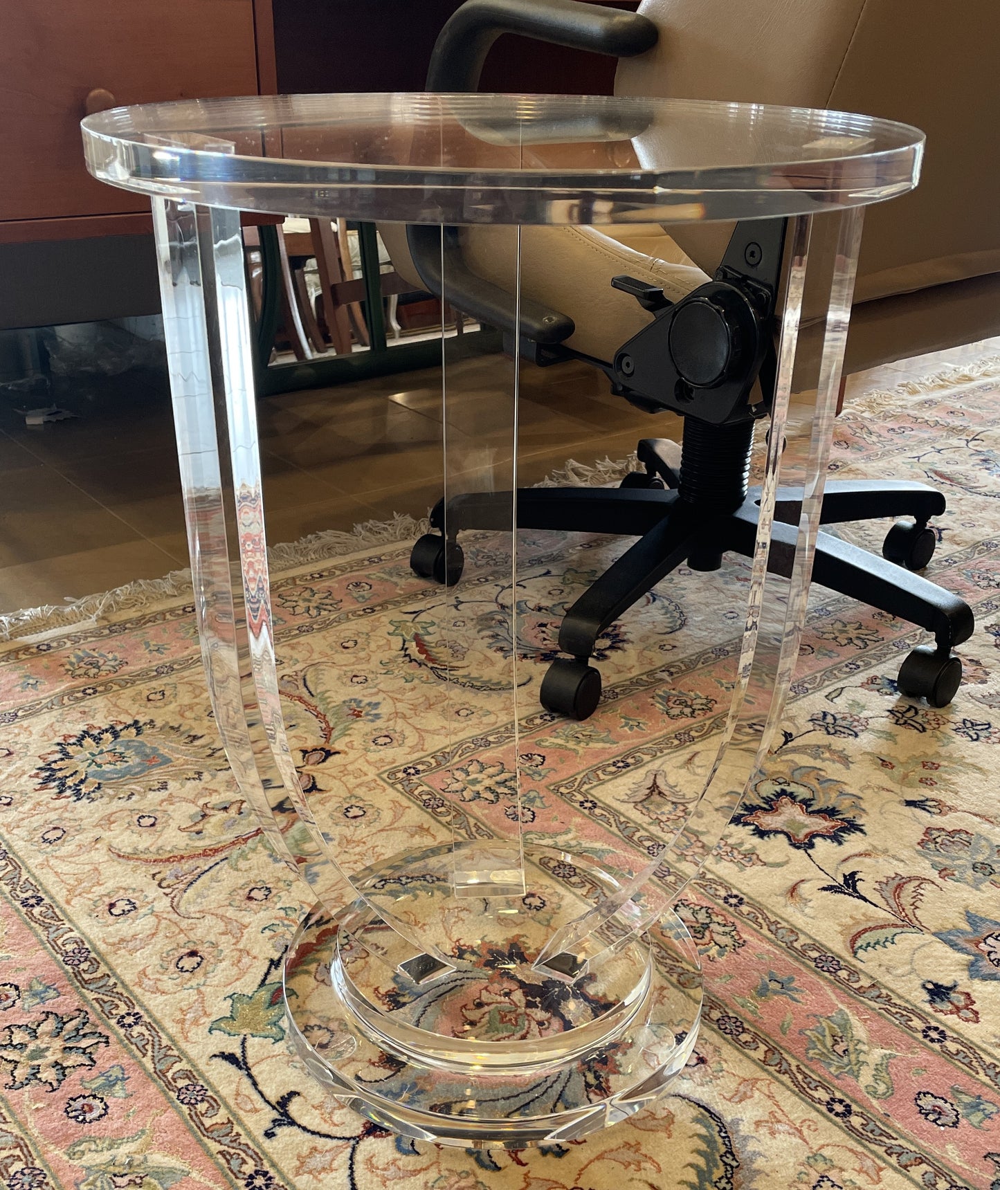 Interlude Pedestal Acrylic Cocktail Table (Two Available) (01B016)