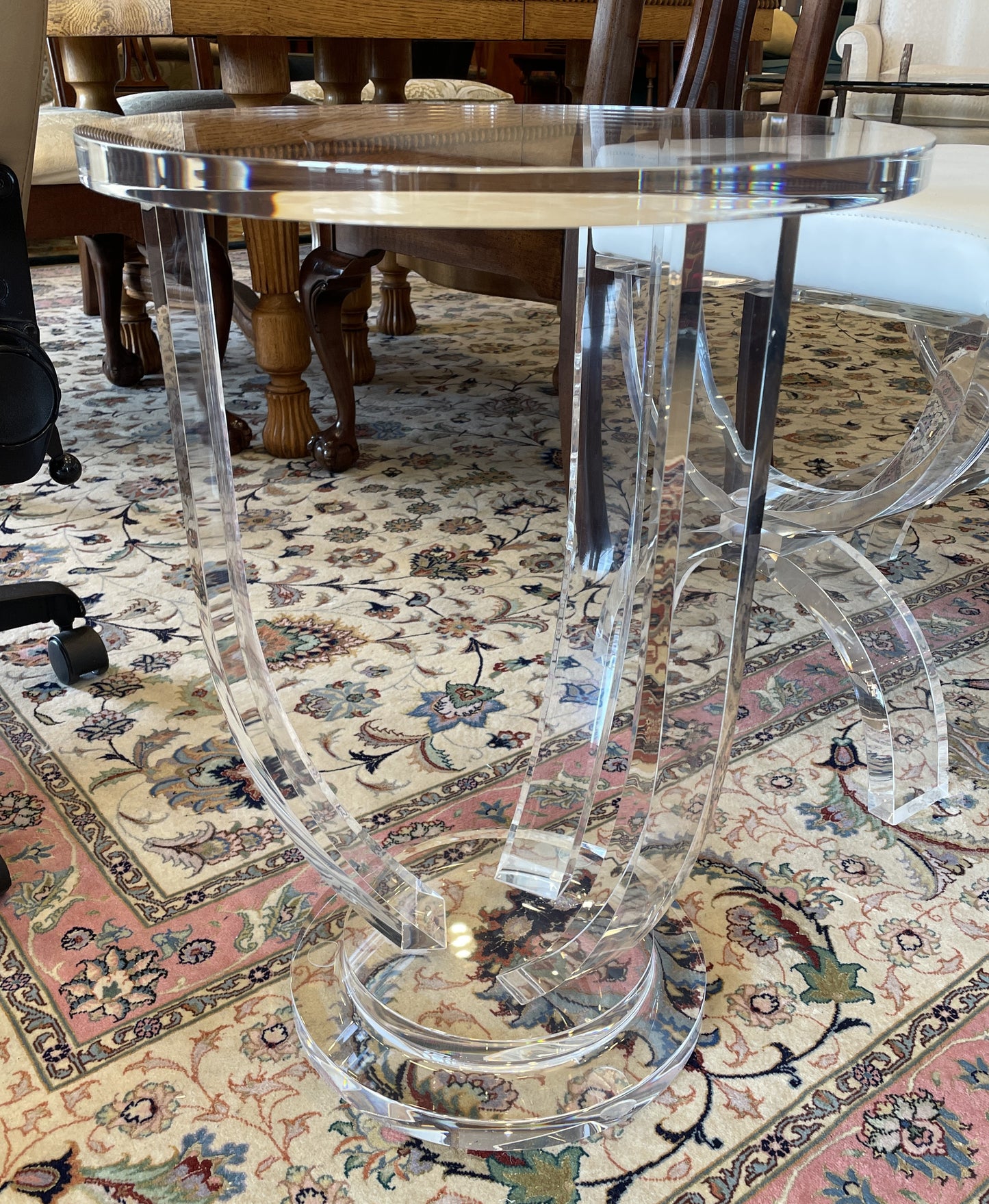 Interlude Pedestal Acrylic Cocktail Table (Two Available) (01B016)