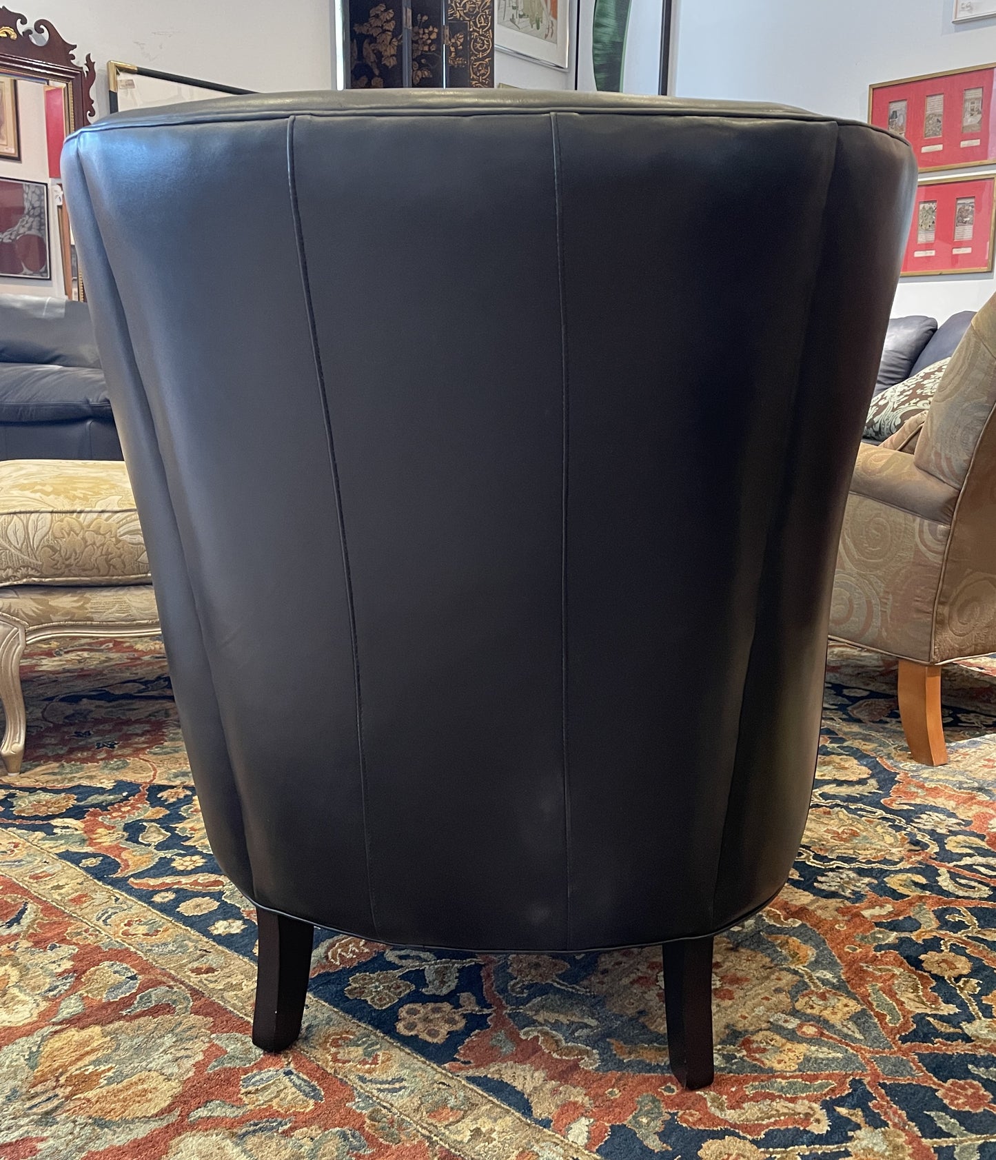 Hancock and Moore Black Leather Chair (01B019)