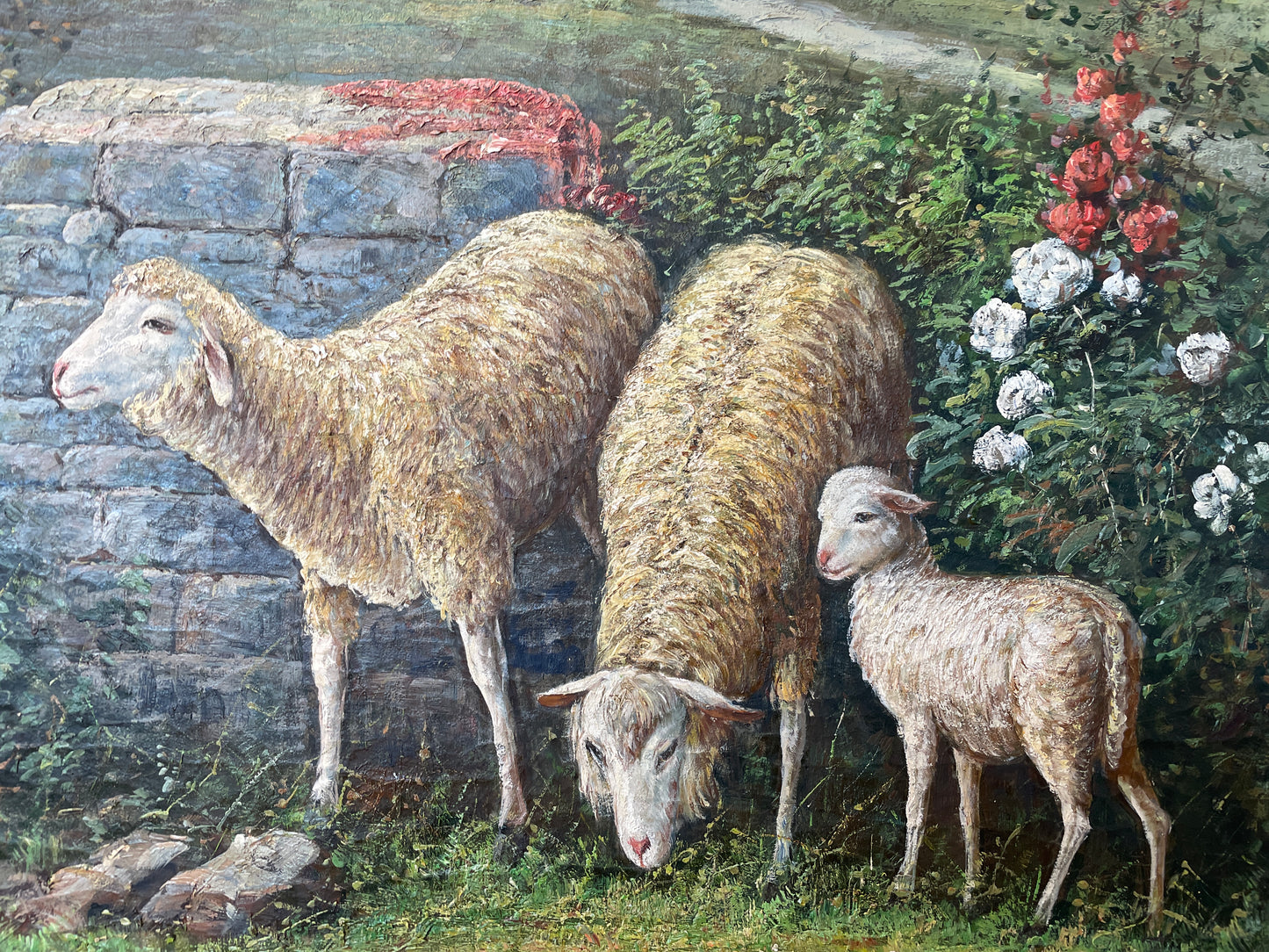 Sheep in Pasture Oil on Board (0AS00D)