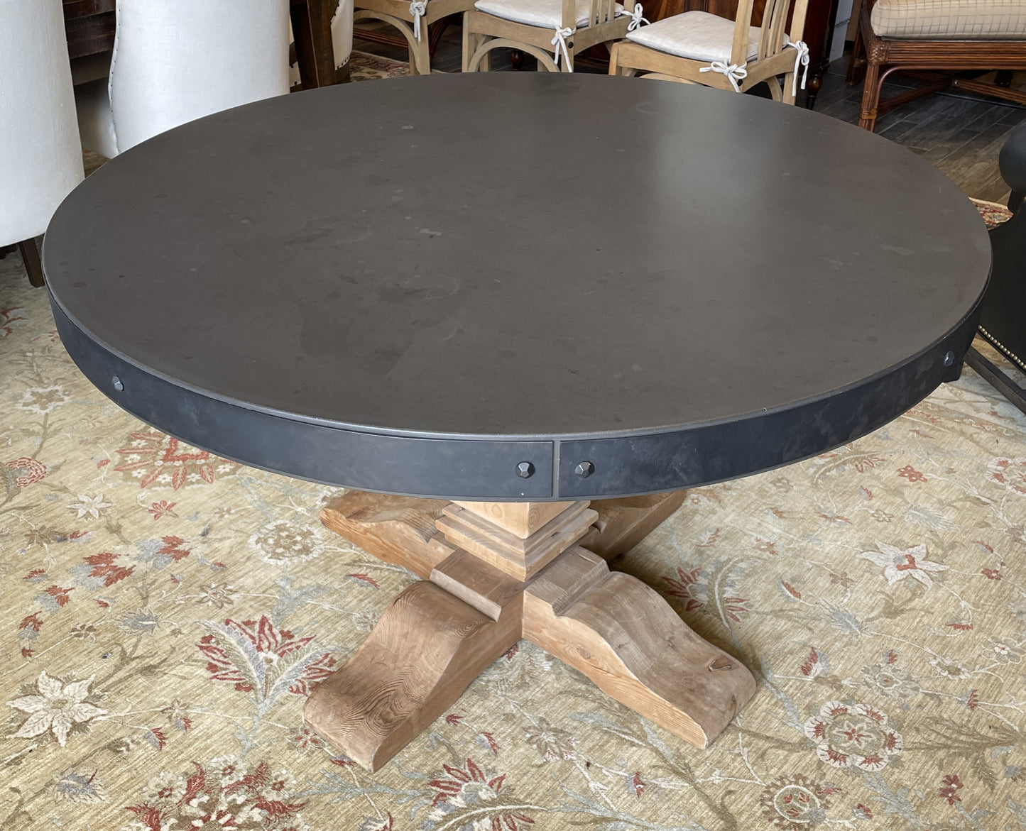 Salvaged Trestle with Custom Cement Veneer Top, attr. Restoration Hardware (0GS006)