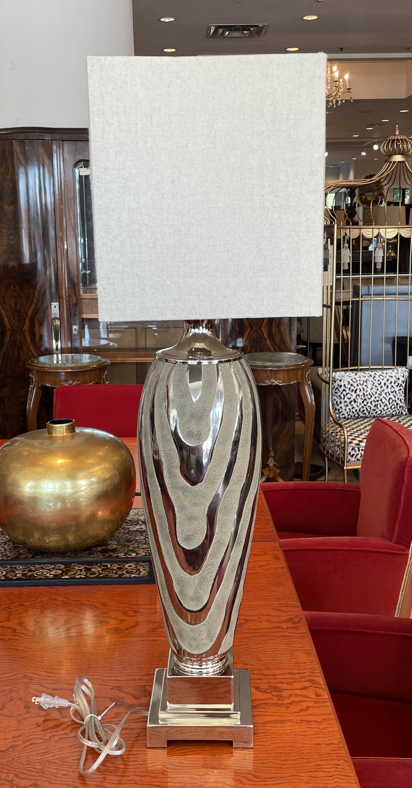 Uttermost Chrome Tiger Striped Lamp (0O9002)