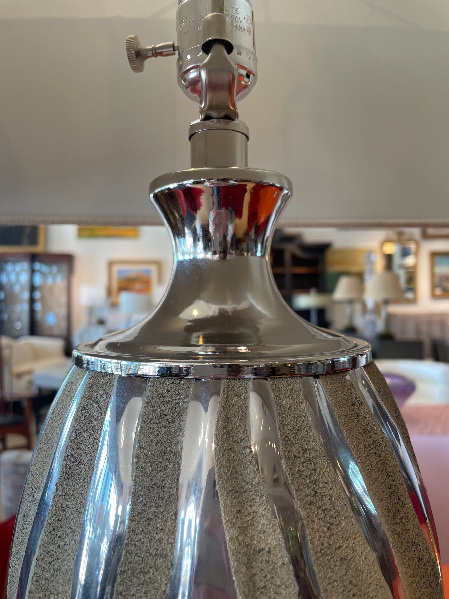 Uttermost Chrome Tiger Striped Lamp (0O9002)